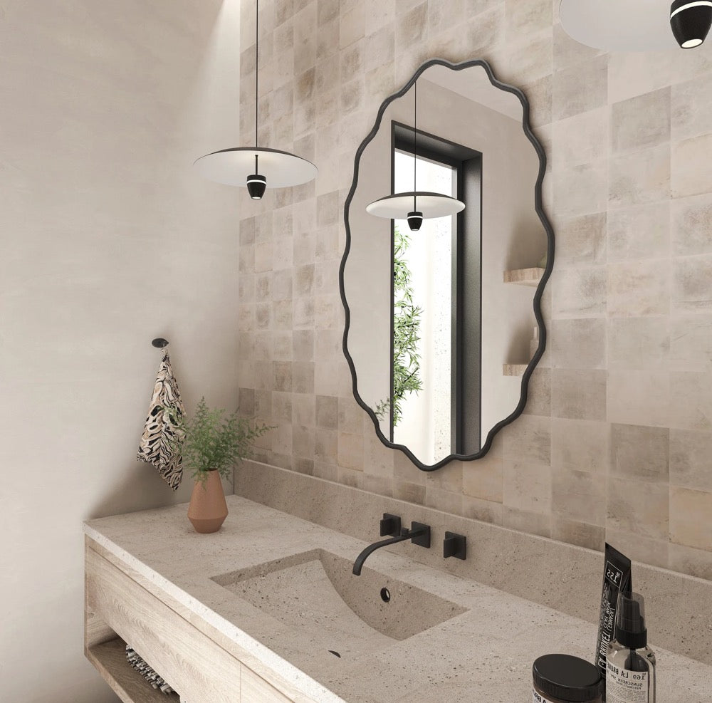 Asymmetrical Gold Frame Mirror: Elegant Home Decor