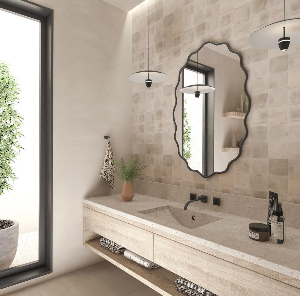 Asymmetrical Gold Frame Mirror: Elegant Home Decor
