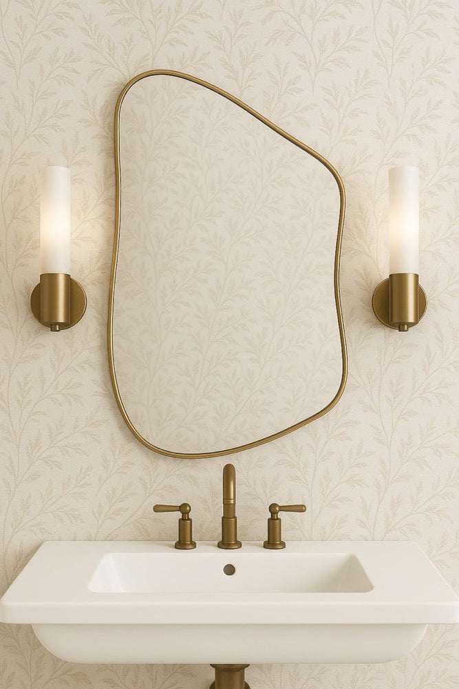 Asymmetrical Wall Mirror: Modern Black Frame, Organic Shape