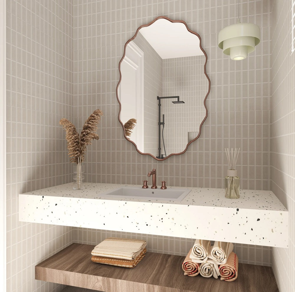 Asymmetrical Gold Frame Mirror: Elegant Home Decor