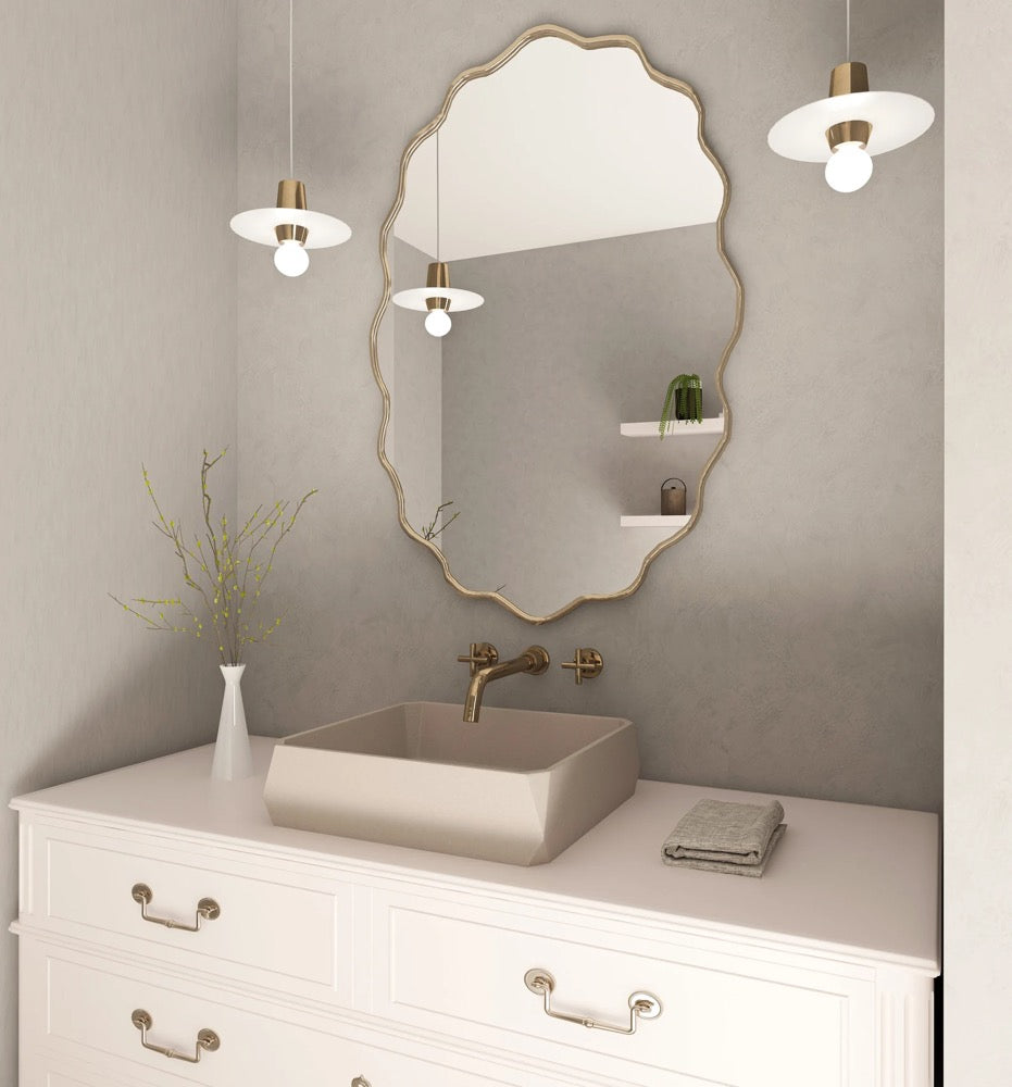 Asymmetrical Gold Frame Mirror: Elegant Home Decor